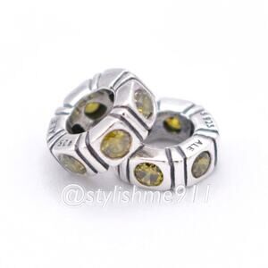 Two Authentic Pandora Trinity Green CZ Spacers - 790368GCZ